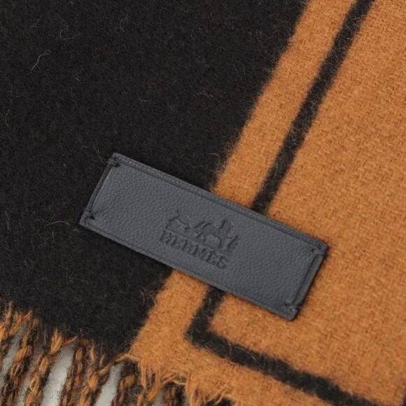 Hermes Cashmere Cles Do-h Scarf Brown Black